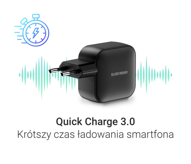 Silver Monkey Ładowarka GaN Smart Trio 70W PD Czarna - 1417249 - zdjęcie 4